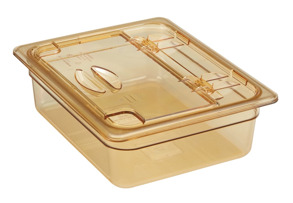 Vyklápacie veko s výrezom na gastronádobu H-PAN 1/2, 26,5x32,5 cm, jantár