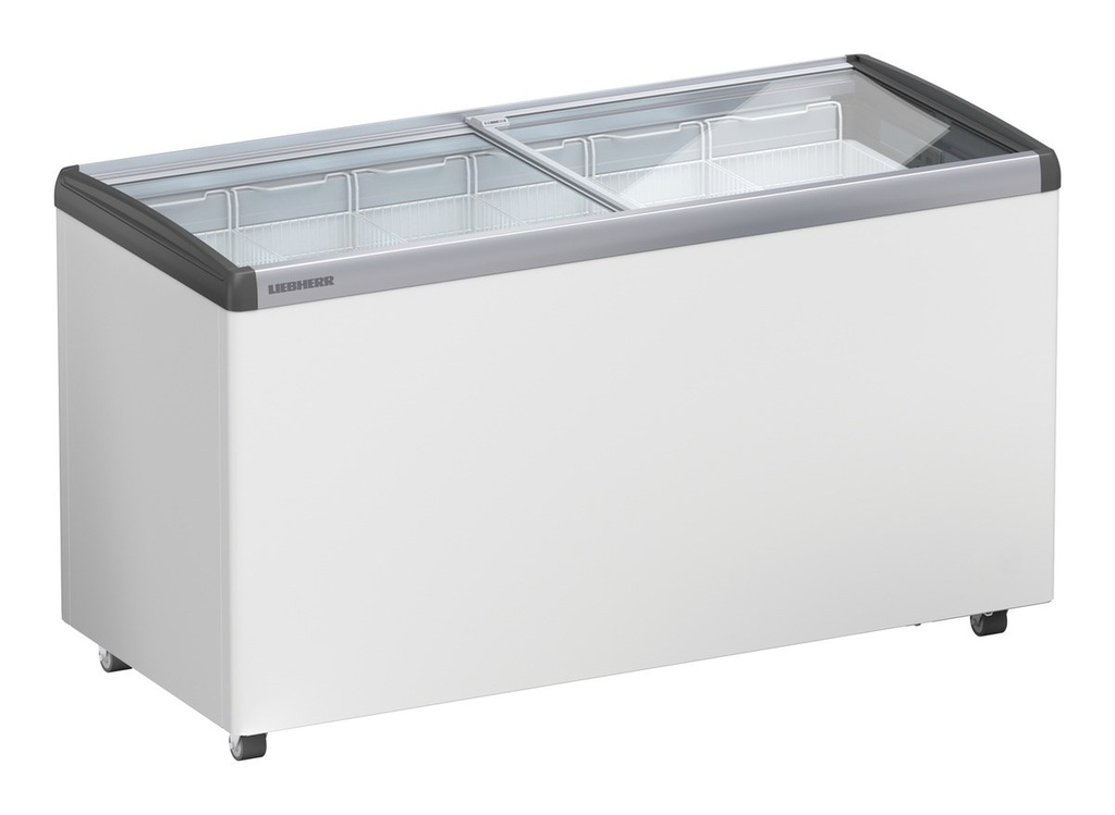 Predajná truhlicová mraznička so statickým chladením, 339 l, biela, sklenený posuvný kryt