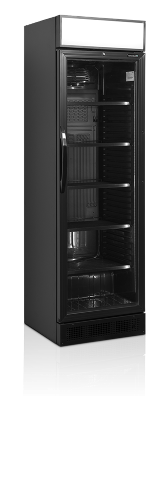 Chladiaca skriňa na nápoje, presklená, čierna, svetelný panel, 372 l