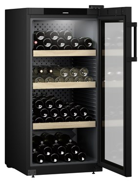 Chladnička na skladovanie vína GrandCru, 272 l, čierna, sklenené dvere
