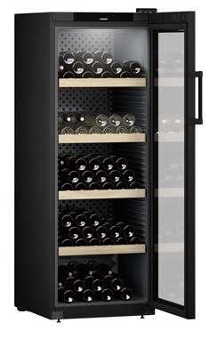 Chladnička na skladovanie vína GrandCru, 385 l, čierna, sklenené dvere