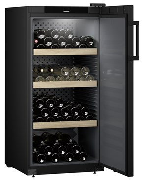 Chladnička na skladovanie vína GrandCru, 267 l, čierna, plné dvere