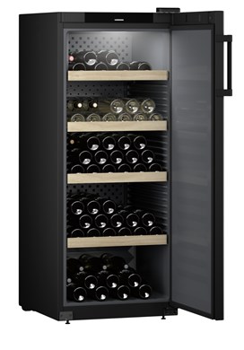 Chladnička na skladovanie vína GrandCru, 323 l, čierna, plné dvere