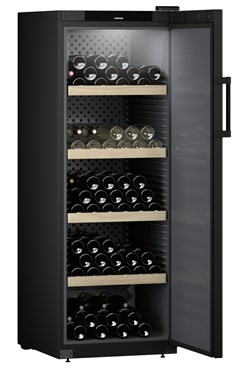 Chladnička na skladovanie vína GrandCru, 378 l, čierna, plné dvere