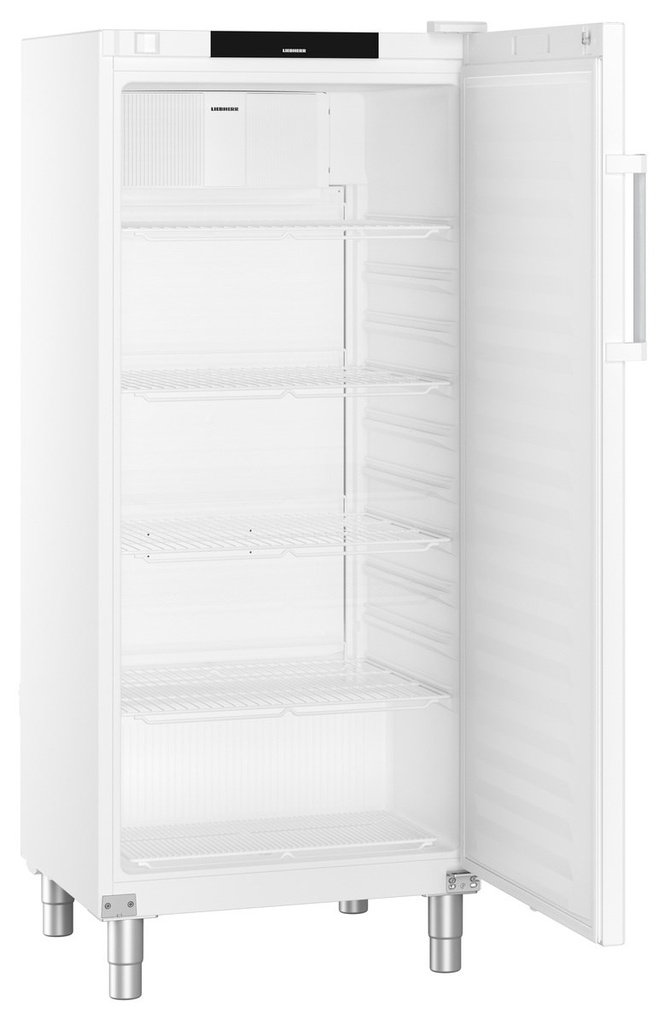 Chladiaca skriňa na GN 2/1 s plastovým vnútrom, ventilované chladenie, plné dvere, biela, 571 l
