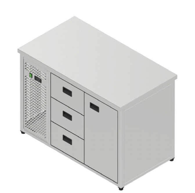 Chladiaci stôl pre GN - 3 zásuvky, 1 dvere