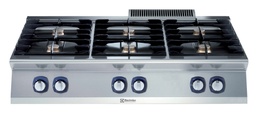 [371004] Sporák plynový, 6 horákov (6x5.5kW), bez podstavby, 1 + 1/2 modul - 1200mm