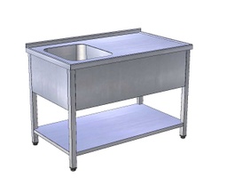 [USN1kp] Umývací stôl nerezový s policou
