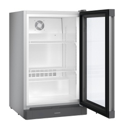 [BCv 1103] Pultová chladnička s dynamickým chladením, 106 l, strieborná, presklené dvere