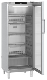 [FRFCvg 6511] Chladiaca skriňa na GN 2/1 s plastovým vnútrom, ventilované chladenie, presklené dvere, nerez/sivá, 688 l