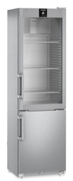[FCFCvg 4032] Kombinovaná chladiaca skriňa s mrazničkou, presklené dvere, nerez, 279 l + 110 l