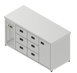 [PGS-061_1260x700x900] Chladiaci stôl pre GN - 6 zásuviek, 1 dvere