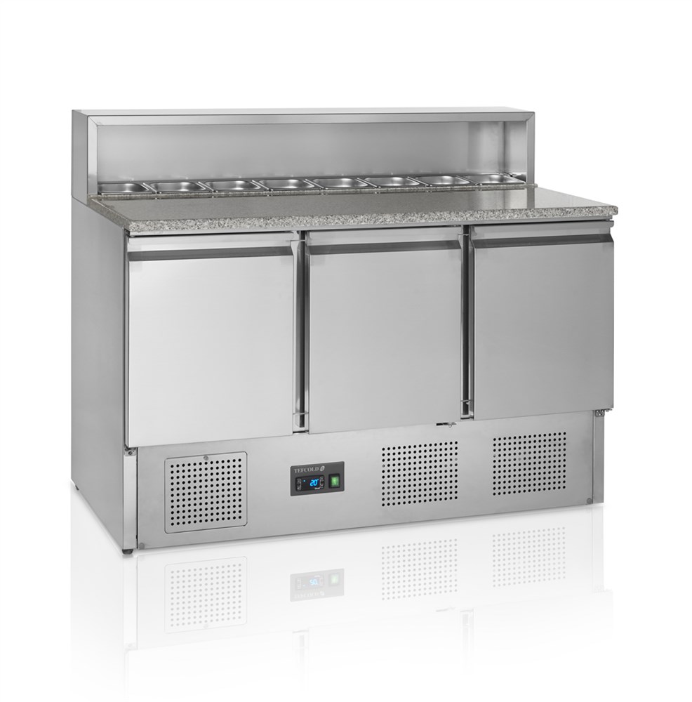 Chladiaci stôl na pizzu GN1/1, 8 x GN1/6 nádoby na ingrediencie