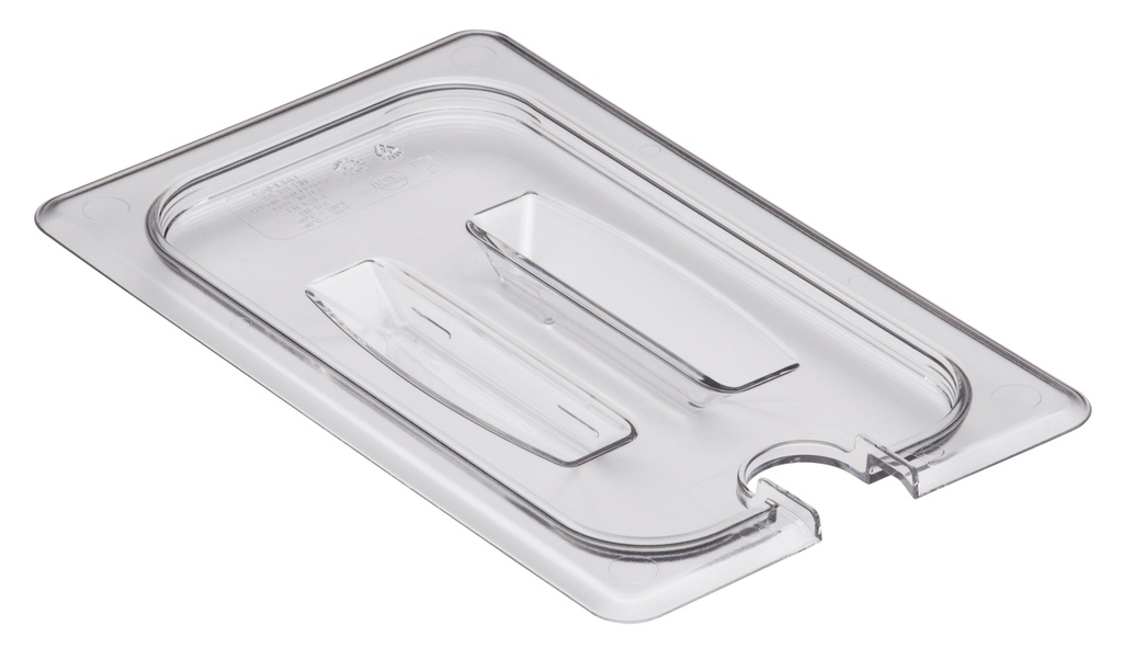 Veko na gastronádobu s rukoväťou a s výrezom 1/4, 16,2x26,5 cm, priehľadný PC