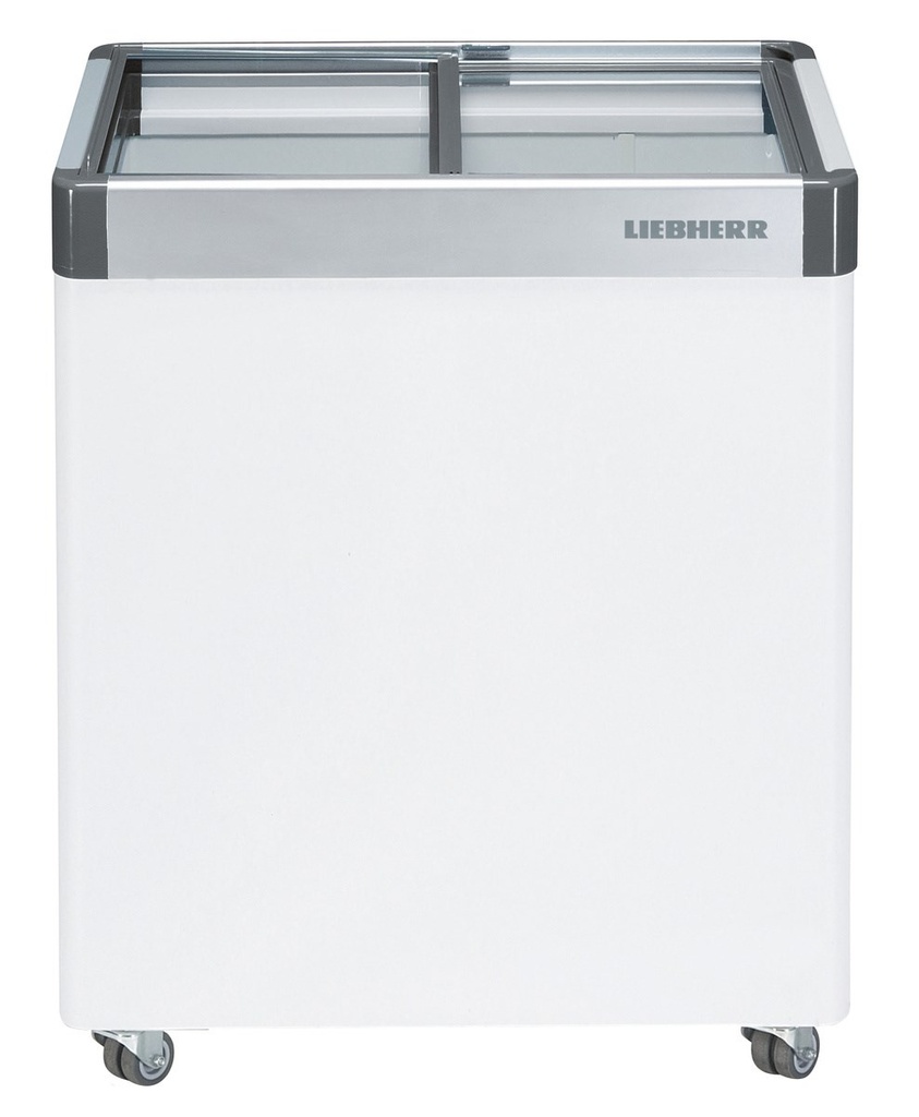 Predajná truhlicová mraznička so statickým chladením, 80 l, biela, sklenený posuvný kryt
