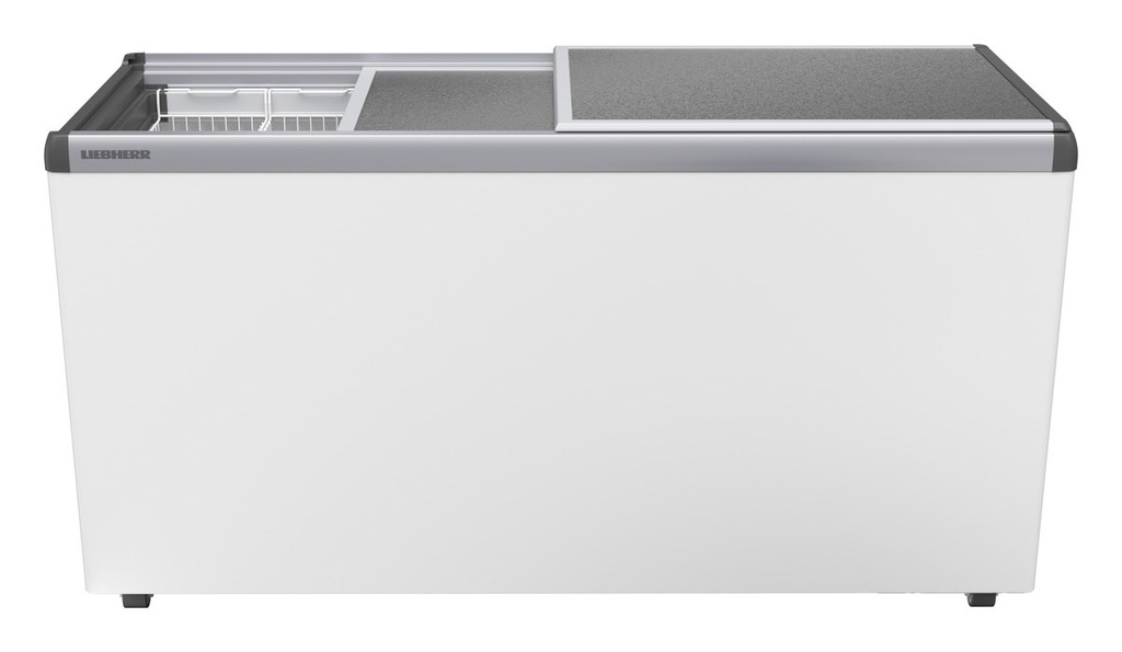 Predajná truhlicová mraznička so statickým chladením, 449 l, biela, hliníkový posuvný kryt
