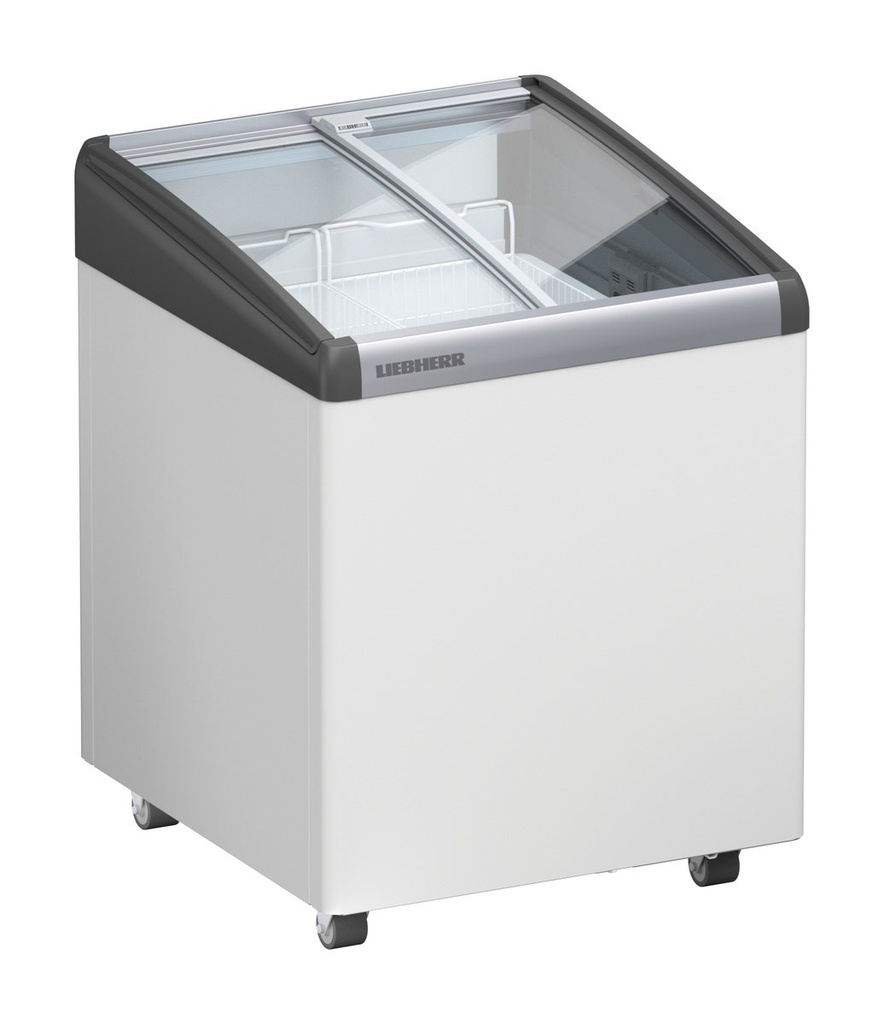 Predajná truhlicová mraznička so statickým chladením, 90 l, biela, sklenený posuvný kryt