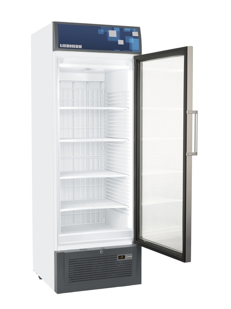 Mraznička pre podporu predaja s dynamickým chladením, No Frost, 461/307 l, biela, sklenené dvere