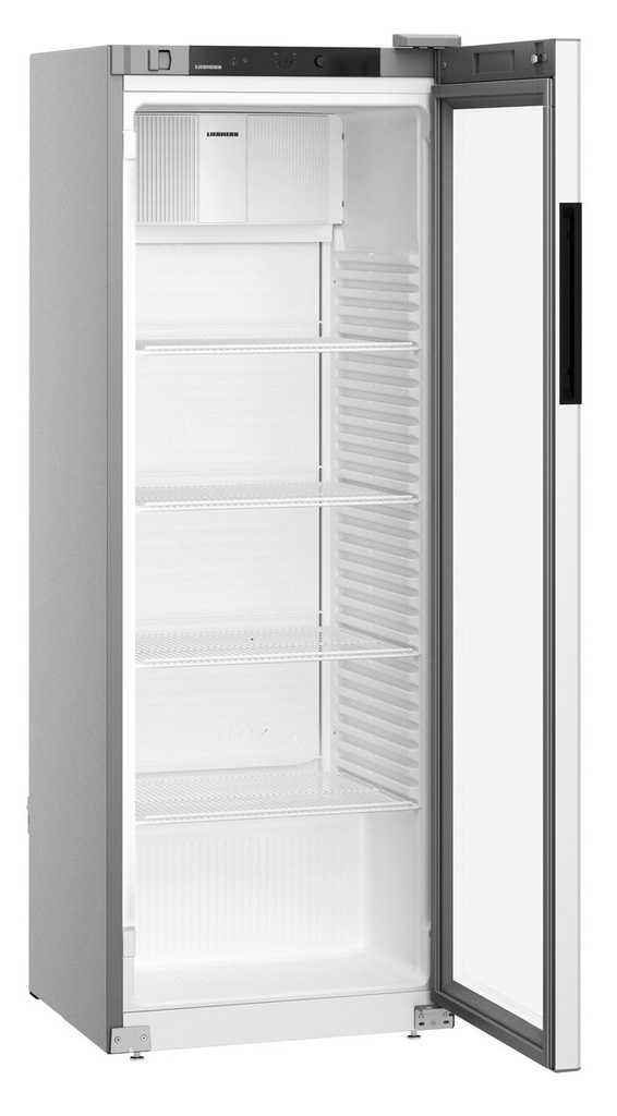 Chladnička s presklennými dverami a dynamickým chladením, 347 l, sivá