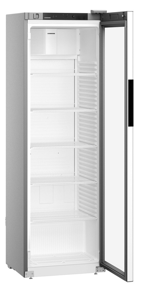 Chladnička s presklennými dverami a dynamickým chladením, 400 l, sivá
