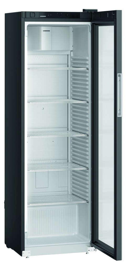 Chladnička s presklennými dverami a dynamickým chladením, 400 l, čierna