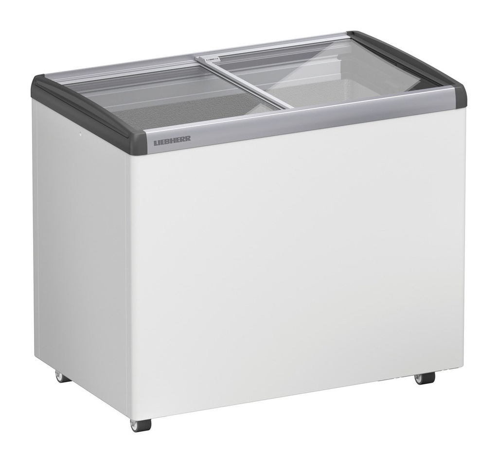 Truhlicová chladnička so statickým chladením, 296 l, biela, sklenený posuvný kryt