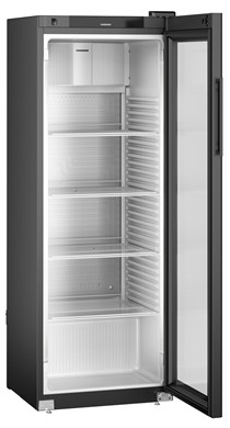 Chladnička na nápoje s presklennými dverami a dynamickým chladením, 347 l, čierna