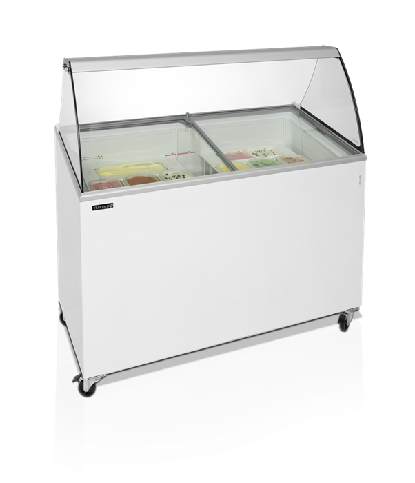 Zmrzlinový mraziaci box so sklenenou nadstavbou
