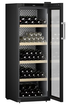 Chladnička na skladovanie vína GrandCru, 386 l, čierna, sklenené dvere, smart