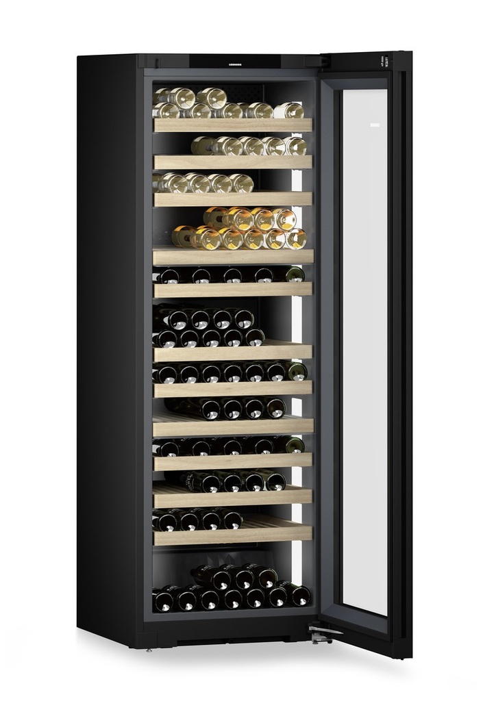 Chladnička na skladovanie vína Vinidor Selection, 561 l, 3 zóny, čierna, sklenené dvere, smart