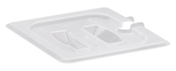 [60PPCHN190] Veko s rukoväťou a výrezom na nádobu na potraviny GN  1/6, 16,2 x 17,6 cm, priesvitný PP 