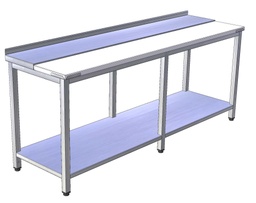 [PSRV-2] Pracovný stôl rozhrábkový veľký s policou - nerez/plast