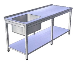 [USNV-2p] Umývací stôl nerezový veľký s policou