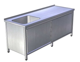 [USNV-2pd] Umývací stôl nerezový veľký s posuvnými dverami 