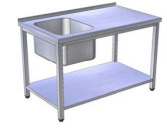 [USN-1p] Umývací stôl nerezový s policou