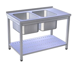 [USN-3dp] Umývací stôl nerezový s dierovanou policou