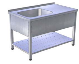 [USN-2kdp] Umývací stôl nerezový s dierovanou policou
