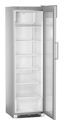 [FKDv 4513] Prezentačná chladnička s presklennými dverami a dynamickým chladením, 441 l, sivá