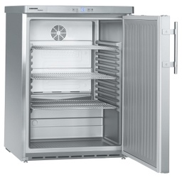 [FKUv 1660] Podpultová chladnička s dynamickým chladením, 134 l, plné dvere, nerez