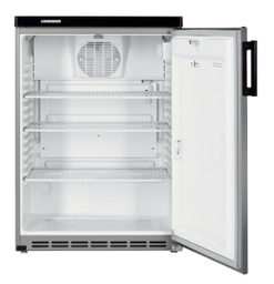 [FKvesf 1805] Podpultová chladnička s dynamickým chladením, 171 l, strieborná, sklenené dvere