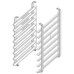 [60.11.541] Závesný rám typ 10-1/1, 400x600 mm, 8 zásuvných roštov,  rozteč 90 mm, pekárska norma