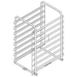 [60.11.601] Stojanový vozík typ 10-1/1, 8 zásuvných roštov, rozteč 80 mm