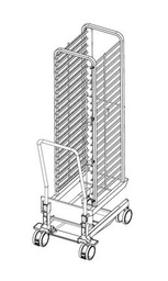 [60.21.245] Stojanový vozík typ 20-1/1, 20 zásuvných roštov, rozteč 62 mm