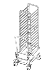 [60.21.287] Stojanový vozík typ 20-1/1, 15 zásuvných roštov, rozteč 84 mm