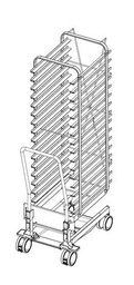 [60.21.292] Stojanový vozík typ 20-1/1, 400x600 mm, 16 zásuvných roštov, rozteč 81 mm, pekárska norma