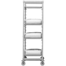 Mobilný regál Premium s 2 stojkami a 4 plnými policami, 4 kolieska s brzdou, hĺbka 600 mm, výška 1790 mm