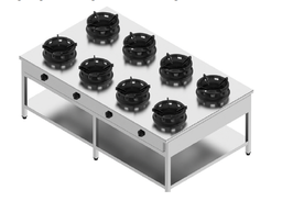 Plynový sporák priestorový- 8 horákov - 8x13 kW, V 750 mm